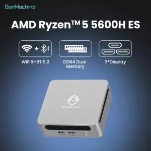 미니 PC 6C/12T Genmachine AMD Ryzen 4800U 5300U 5600H 5600U ES 45W TDP 4K@60Hz WiFi6 초슬림 DIY