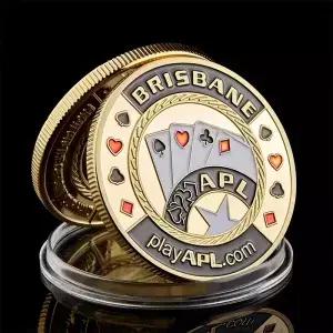 Brisbane Playapl 골드 기념품 동전 수집 포커 카드 가드 캡슐 디스플레이