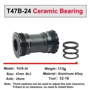 새로운 T47-86.5 BB 24mm DUB 밀폐형 베어링 스레드 로드 바이크 산악 자전거 86.5 세라믹 바텀 브래킷