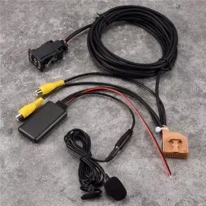 12V MMI 2G 차량용 블루투스 AUX 케이블 어댑터 음악 오디오 마이크 Q7 A6 A8 2006-2008 J523 전용 AV1