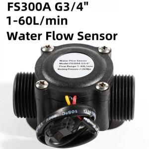 1-60L/Min DC3.5-24V 홀 효과 유량 센서 카운터 미터 FS300A G3/4터빈 NPN 펄스
