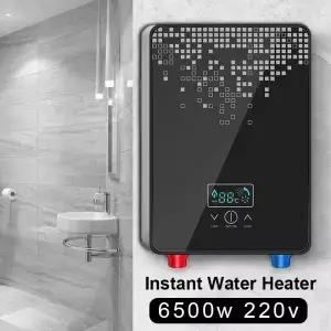 인스턴트 전기 온수기 샤워 욕실 수도꼭지 주방 수돗물 히터 220V 6500W 디지털 디스플레이 온도 자동
