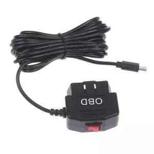 OBD 타입 C 충전기 전원 케이블 (대시캠 차량용 DVR 24시간 주차 자동차 액세서리 배터리 보호)