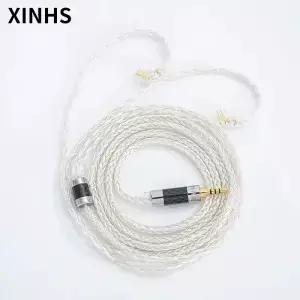 XINHS 16 코어 5N 싱글 크리스탈 구리 실버 도금 와이어 헤드폰 HiFi MMCX 0.78mm 2 핀 이어폰 업그레이드
