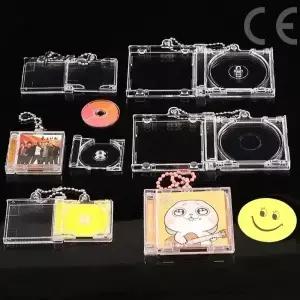 1개 주변기기 기념 앨범 빈 미니 CD 케이스 펜던트 DIY 키체인 백팩 장식용