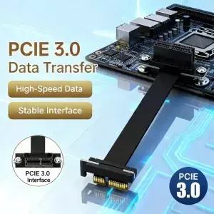 PCIe 3.0 X1 라이저 케이블 90도 직각 8Gbps PCI Express 1X-1X 연장 카드 리본 연장선 (데스크탑 PC M.2