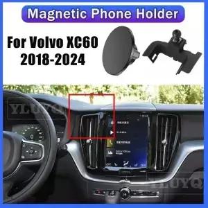볼보 XC60 차량용 휴대폰 거치대 2018-2024 에어벤트 마그네틱 폰 마운트 신형 내비게이션 전용 지원
