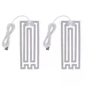 2Pcs USB 5V 전기 난방 패드 휴대용 천 히터 필름 DIY 열 의류 야외 가열 자켓 조끼