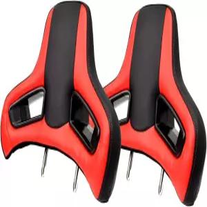 TIYPEOR 2PC 스포츠 스타일 레이싱 시트 헤드레스트 496 386cm 교체 카시트 플러그인 탈부착 가능한 가죽