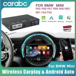 BMW 미니 쿠퍼 NBT CIC R55 R56 R57 R58 R59 R60 R61용 CARABC 무선 카플레이 안드로이드 오토 에어플레이