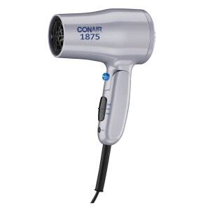 CONAIR 접이식 손잡이가 있는 컴팩트 헤어 속도 전압 부착물이 이중 그레이 2가지 디퓨저 1875W 블로우 드라이어 설정 여행용 농축기