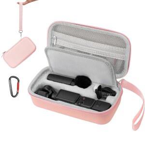 PORTABLE CARRY CASE FOR ORGANIZER SHELL WITH XTRA POCKET4 POCKET HARD SHOULDER PROTECTION BAG STORAGE PINK OSMO STRAP MUSE ACCESSORIES DJI
