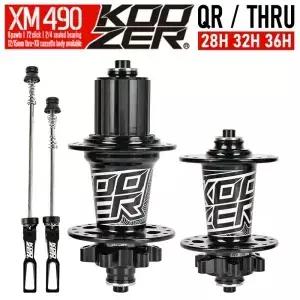 쿠저 XM490 MTB 자전거 브레이크 허브 6개 폴 72클릭 4개 밀봉 베어링 QR 10x135mm 쓰루 액슬 28/32/36H HG