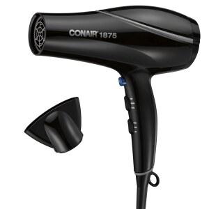 CONAIR 헤어 드라이어 스타일 샤인 내추럴 설정 컬렉션 2가지 주입 부착된 헤어드라이어 속도 블로우 적철광 이온 농축기가 1875W 크리스탈 기술 세라믹 블랙 3가지 드라이어