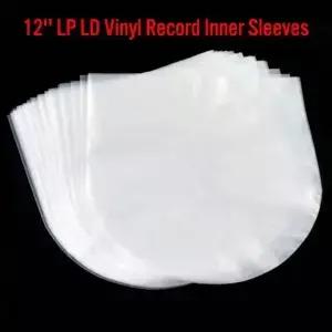 비닐 레코드 보호기 LP 봉투 정전기 방지 슬리브 외부 내부 플라스틱 투명 커버 용기 12 인치 50 개