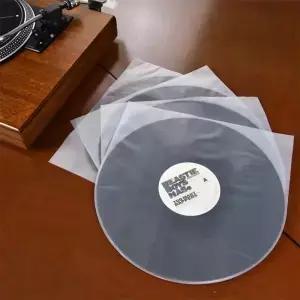 50Pcs 7/10/12 인치 비닐 레코드 보호기 정전기 방지 LP 봉투 슬리브 내부 외부 플라스틱 투명 커버