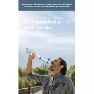 야외용 수질 정화 장비 국경 간 캠핑 생존 휴대용 직접 음용 필터 1500L 빨대형 정수기