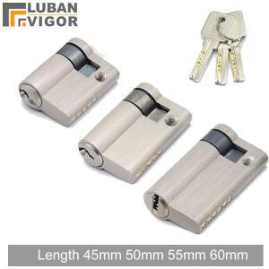 45mm 50mm 55mm 60mm 보이지 않는 도어 잠금 코어 유리 장치 내화  용 손잡이가있는 단일 측면 실린더