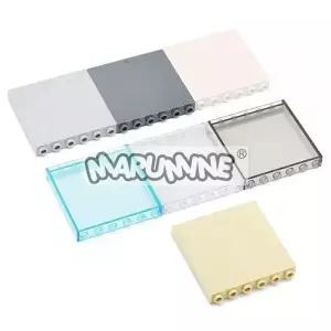 Marumine MOC 벽돌 20PCS 1x6x5 창 유리 주택 벽 요소 59349 호환 빌딩 블록 패널 조립 액세서리