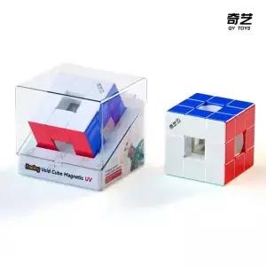 QiYi 레이싱 보이드 큐브 할로우 마그네틱 UV 매직 스피드 스티커리스 피젯 토이 큐보 마히코 퍼즐 3x3 M