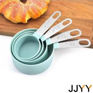 4pcs/1Set 측정 컵 다용도 도구 PP 베이킹 액세서리 스테인레스 핸들 주방