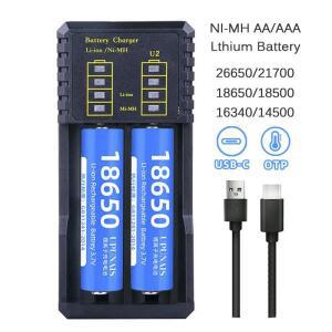 새로운 USB 배터리 스마트 충전기 2/4 슬롯 3.7V 18650 21700 14500 충전식 리튬 1.2V NI-MH AA /