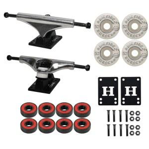 코어 할로우 경량 스케이트보드 트럭 + 52mm 스핏파이어 버너 휠, ABEC 5 베어링, 하드웨어(스케이트보드 데크 완성 패키지)