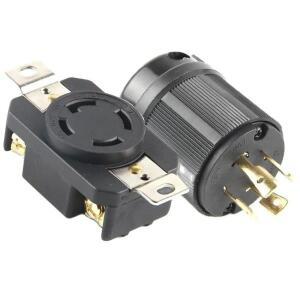1pcs 블랙 아메리카 30A NEMA L15-30P 미국 잠금식 산업용 전력 변환기 플러그 발전기 인라인 배선 커넥터