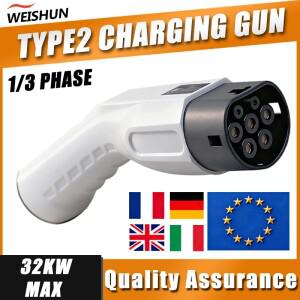 유형 2 EVSE 여성 EV 충전기 플러그 IEC 62196 변환기 16A 32A 자동차 차량 충전소용