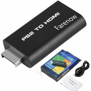 소니 플레이스테이션 2용 비디오 AV 어댑터 PS2에서 HDMI 변환기(3.5MM 오디오 출력) FARENOW HDTV 모니터용