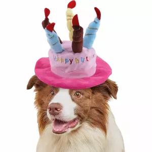 강아지와 고양이를 위한 귀여운 반려동물 파티 모자 부드러운 푹 생일 5가지 색상의 양초 파란색 할로윈용