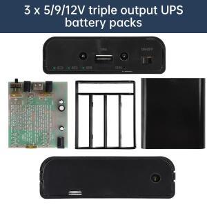 5V 9V 12V UPS 리튬 배터리 무납땜 DIY 키트 3 x 18650 파워 뱅크 박스 차량용 DVR WiFi 라우터 모뎀 스피