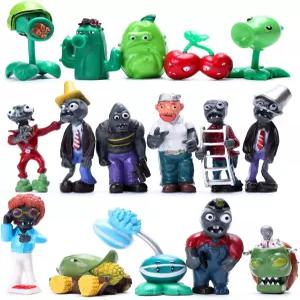 마이커리 16Pc 식물 대 좀비 피규어 PVZ 컵케이크 장식