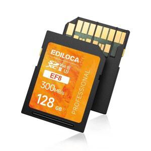 프로페셔널 카메라 4K/6K 비디오용 128GB UHS-II SD 카드 V60 메모리 - 300MB/S 읽기 100MB/S 쓰기 충격 방지 및 방수 고속 스토리지 캐논(EF8)과 호환되는 U3 클래스 10