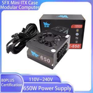 650W 완전 모듈식 파워 서플라이 110V~240V 80PLUS 인증 SFX 미니 ITX 케이스 컴퓨터 액티브 PFC