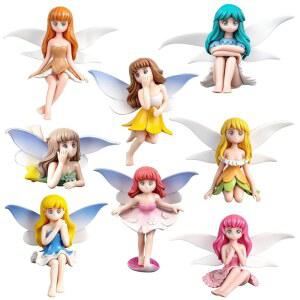 XJWWHZ 8Pcs 미니어처 요정 피규어, 정원용 미니 요정, 장식 케이크용 작은 정원 액세서리, 풍경화