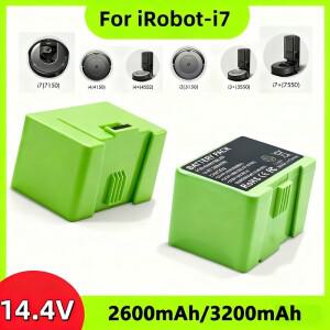 14.4V 3200mAh/2600mAh 배터리 교체용 iRobot Roomba e 및 i 시리즈 i7+ e5 7150 7550 i3 3150 3550 i4 415