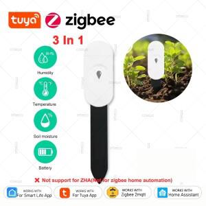 Zigbee 토양 테스터 수분 센서 미터 Tuya 온도 습도 식물 용 감지기 스마트 홈 자동화 관개
