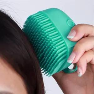 실리콘 샤워 샴푸브러쉬 유아 어린이 두피 마사지기 핑크