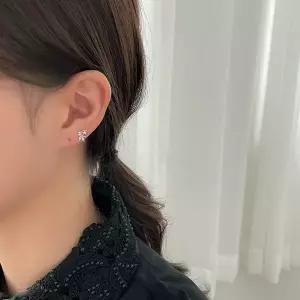[하프클럽/]여성용 써지컬스틸 큐빅 피어싱 귀걸이 바