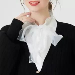 여성 러플 페이크 카라 셔츠 1P 레이어드 단추 스트랩 블라우스 심플 레이어드셔츠