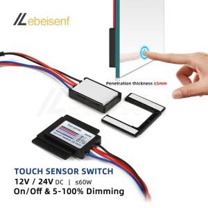 욕실 거울 램프 내장 터치 센서 스위치 DC 12V 24V 5A LED On/Off 조집열판기 단일 듀얼 CCT 컬러 스트립