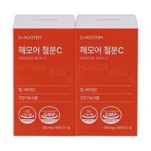 혈액 에너지 생성 산소 운반 헤모어 철분C 2팩(180정) 영국산 비타민C 미국산 식물성 철분