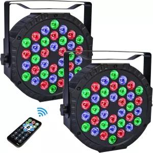 스테 라이트 36 LED 파 RGB 7 모드 DJ 사운드 활성화 제어 리모컨 디스코 웨딩 파티 클럽 바 크리스마스
