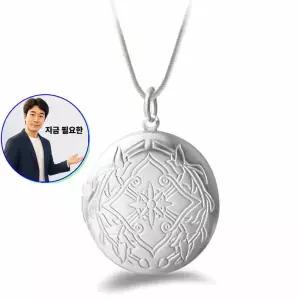 지금 필요한 액자 사진 엔티크 라운드 화이트 볼드목걸이 펜던트
