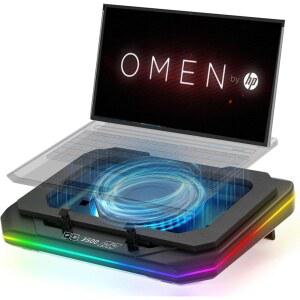 hp호환 OMEN 17용 쿨링 패드 16 15T TRANSCONDER 14 MAX VICTUS 15 파빌리온 1417 인치 게이밍 노트북 초강력 부스터 터보 팬 6 RGB 라이트 모드 조절 가능한 속도 터치 스타트