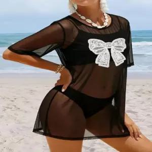 스커트 여사친 망사 캐주얼 티셔츠 블라우스 입체 시스루 레이스 플리츠 러블리 5부 다올1