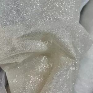웨딩면사포 글리터 원단 하드 샴페인 미세한 스페셜 메쉬 컬러