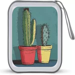 FekiLoot Cactus in Jar Dish CD 케이스 40 헤비 듀티 가방 바인더 보관 책자 앨범 휴대용 DVD 홀더