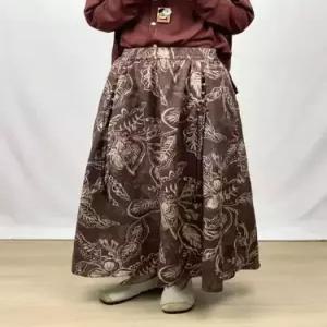 스커트 여성 롱 면 봄 빈티지 데일리 쉬폰 린넨 밴딩 스포M1